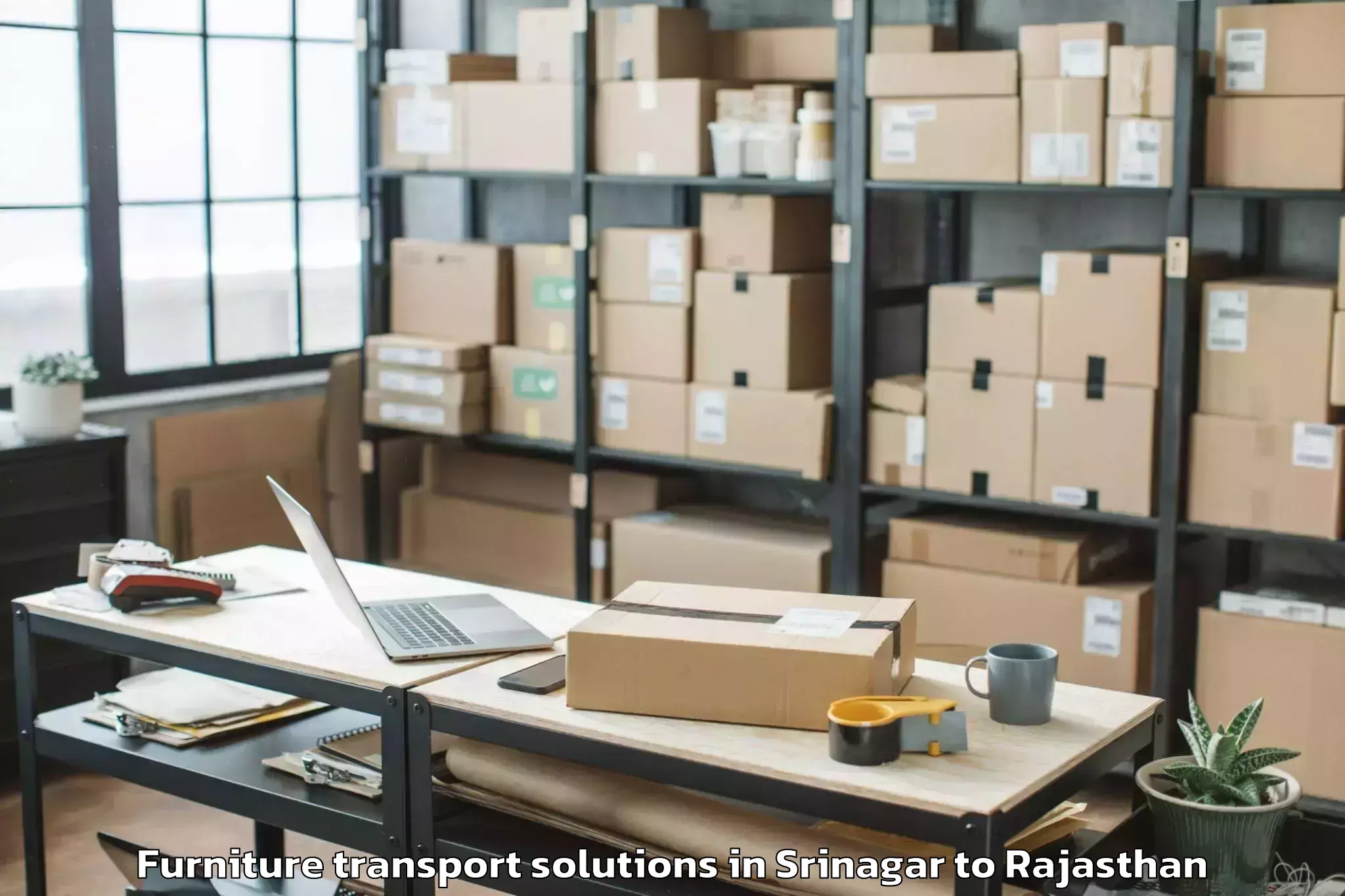 Efficient Srinagar to Shahpura Jaipur Furniture Transport Solutions